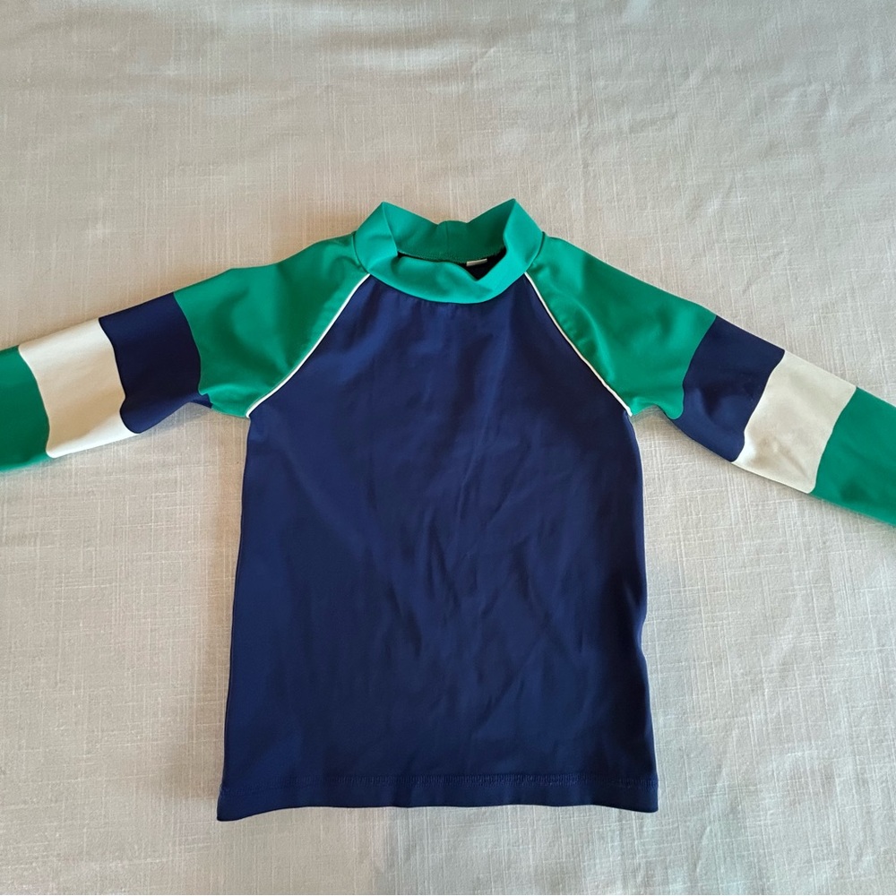 Boys 4-5 mini Biden rash guard blue green long sleeve